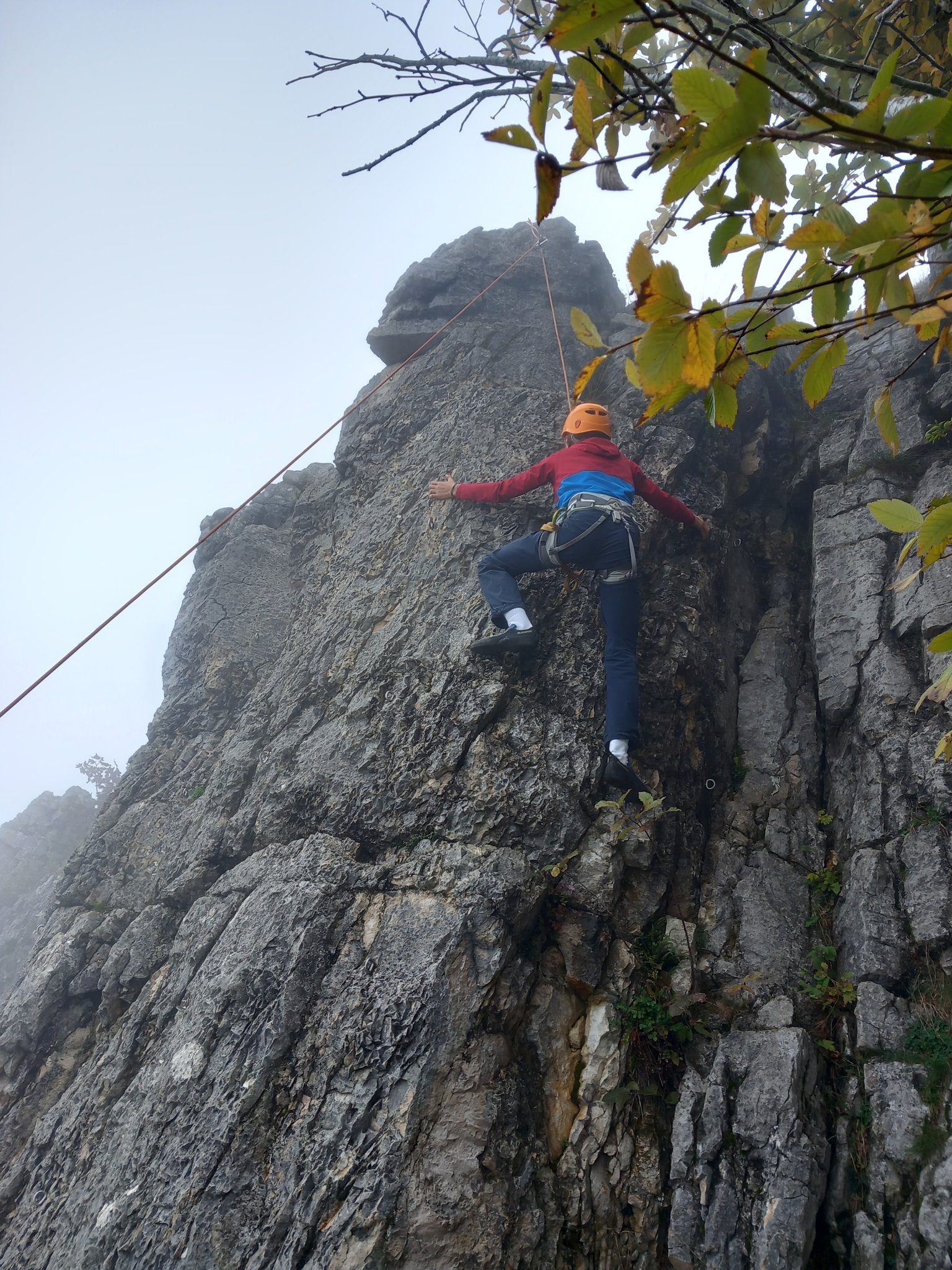 Neugierig und mutig wird die Felswand erklettert
